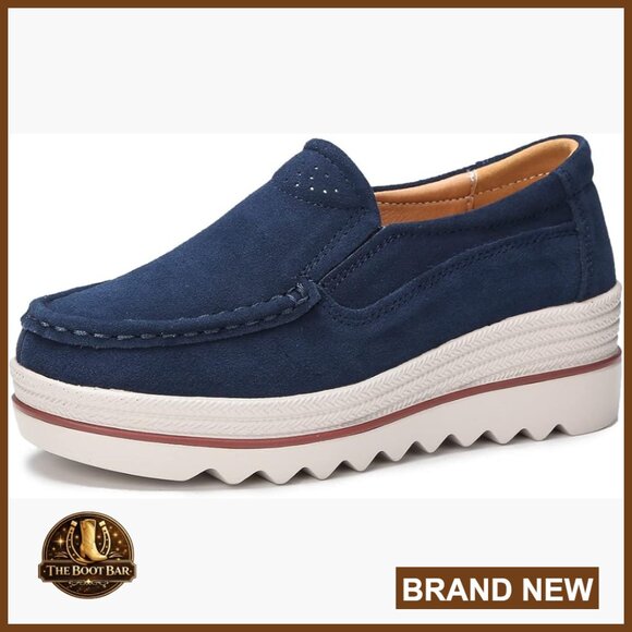 Shoes - Platform Loafers Slip-On Comfortable Walking Shoes Business Casual